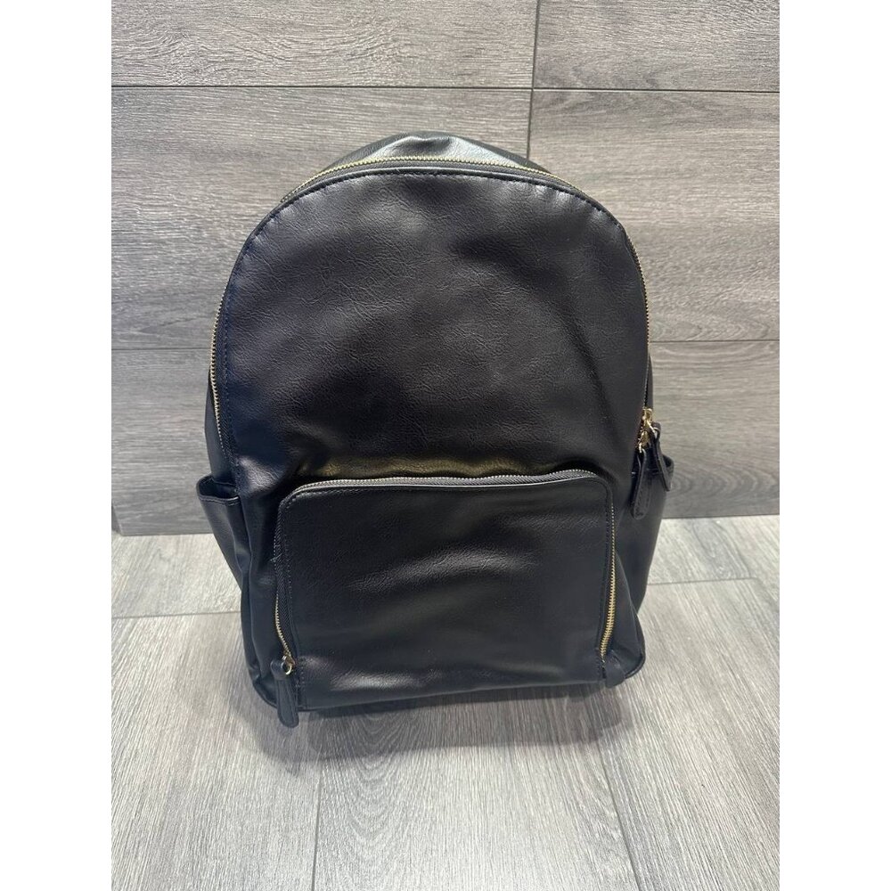 CLV Women Mini Dome Backpack Leather Universal Thread Black B000388